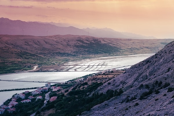 saltarbete på ön Pag, Kroatien
