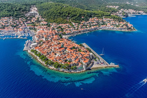 Gamla stan Korčula, Kroatien